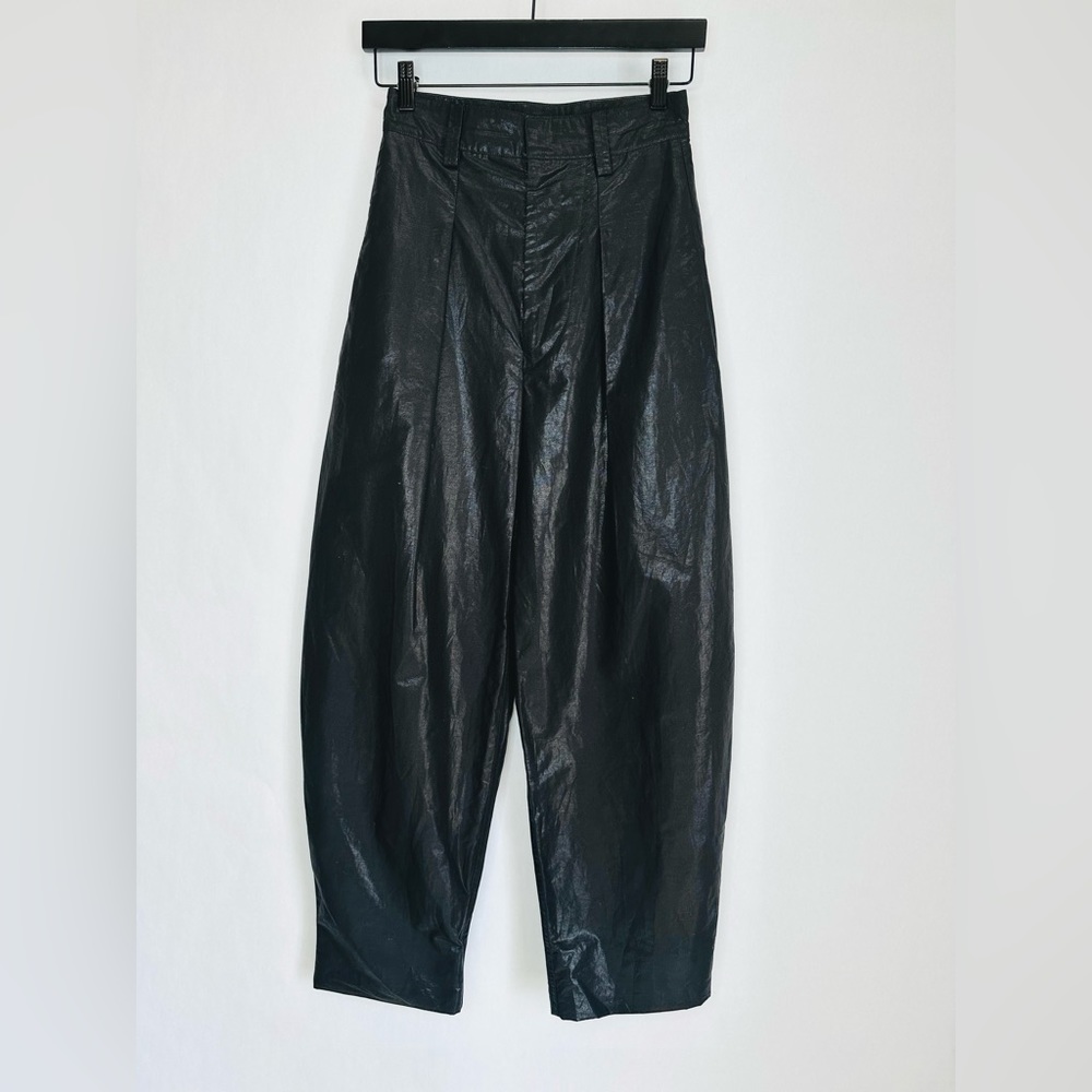Isabel Marant Shiny Cotton Linen Blend Balloon Trousers Pants Size 34